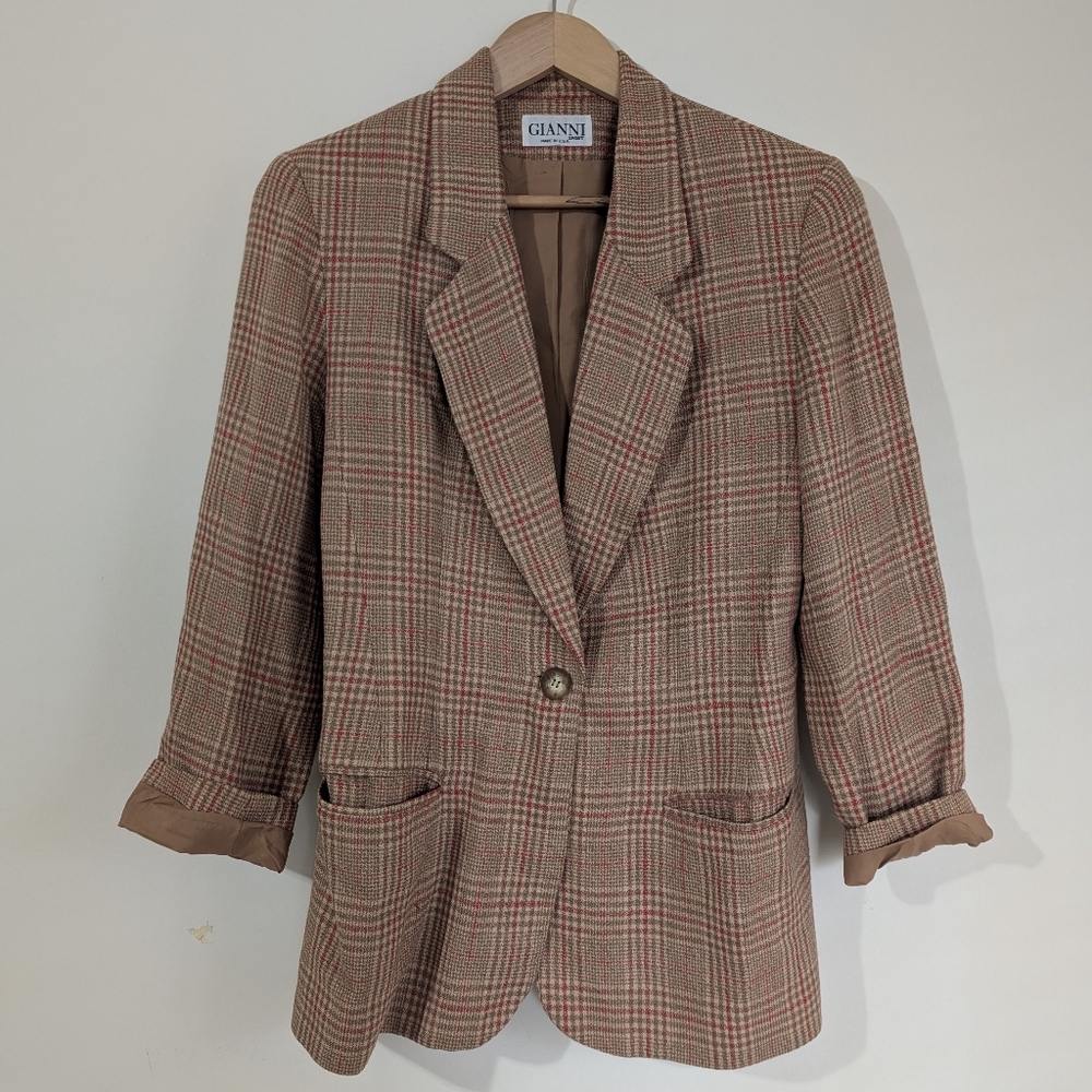 Vintage Plaid Oversized blazer